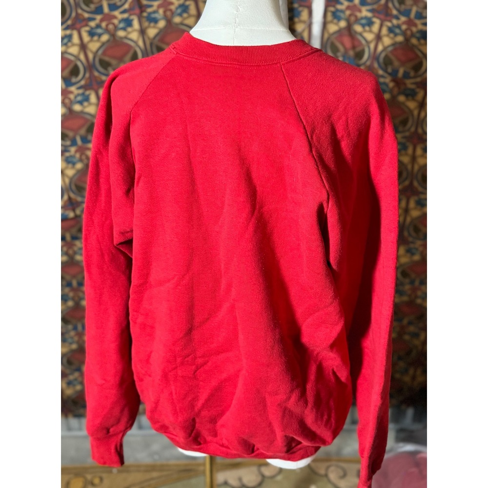 Vintage Christmas Donkey Carousel Sweatshirt Red Fruit of the Loom XL - Picture 4 of 4
